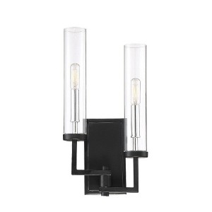Savoy House Folsom 2 - Light Wall Light in  Matte Black/Polished Chrome - 1 of 4