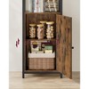 6-Tier Bookshelf, Tall Bookcase with Door, Steel Frame, Adjustable Shelves, 9.4 x 15.7 x 62.8 Inches, Living Room Bedroom - 3 of 4