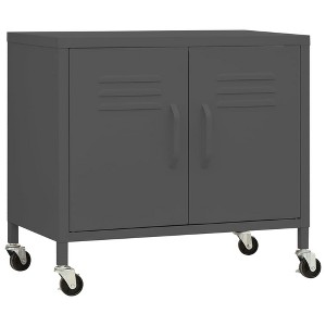CLIHOME Heavy Duty Storage Cabinet, Freestanding File Cabinet with Wheels for Home Office, Industrial Style - 1 of 4