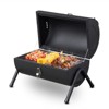KTMBDW Portable Charcoal Grill with Thermometer & Wooden Handle, Compact Tabletop Barbecue Grill for Outdoor Camping BBQ Grilling Backyard Party,Black - 2 of 4