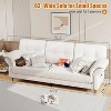 84 Inch Sofas for Living Room, Curved Armrests, Removable Pillows, Minimalist Teddy Fleece, Side Pockets, Iron Frame - 2 of 4