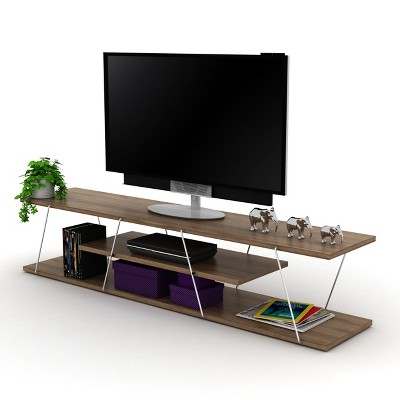 Sapphtopaz TV Stand for TVs Up to 60" with Open Storage Shelves TV Entertainment Center with Metal Cords, TV Console for Living Room