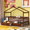 Vynxaria Twin Size House-Shaped Bed with Sky Roof & Storage Drawers - Fun & Functional - 2 of 4