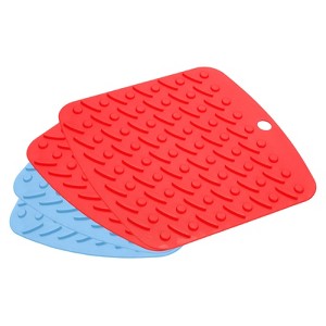 Unique Bargains Heat Resistant Non-Slip Flexible Durable Trivet Mat 4 Pcs - 1 of 4