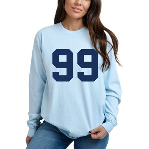 Football Jersey 99 - Womens Garment Dyed Long Sleeve - 1 of 3