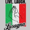 Men's Design By Humans Live Laugh Lasagna Italian Flag Gesture By T-Shirt - 2 of 2
