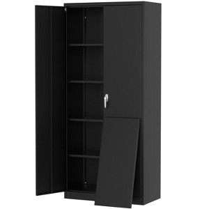Metal Storage Cabinet 71" H with Lock,Steel Tool Cabinet with 4 Adjustable Shelves and 4 Adjustable Feet,Storage Organization for Home,Garage - 1 of 4