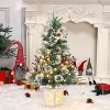 3FT/4.5FT Prelit Snow Flocked Christmas Tree, 78 LED, Tabletop Xmas Tree with Different Base for Decor - 4 of 4