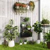 Outsunny Metal Raised Garden Bed with Trellis, Freestanding or Wall Mounted Raised Flower Bed with Privacy Panel for Garden, Patio, Balcony - 3 of 4