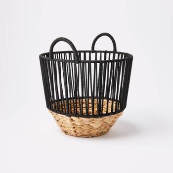 S Water Hyacinth and Black Cotton Rope Basket - Threshold™