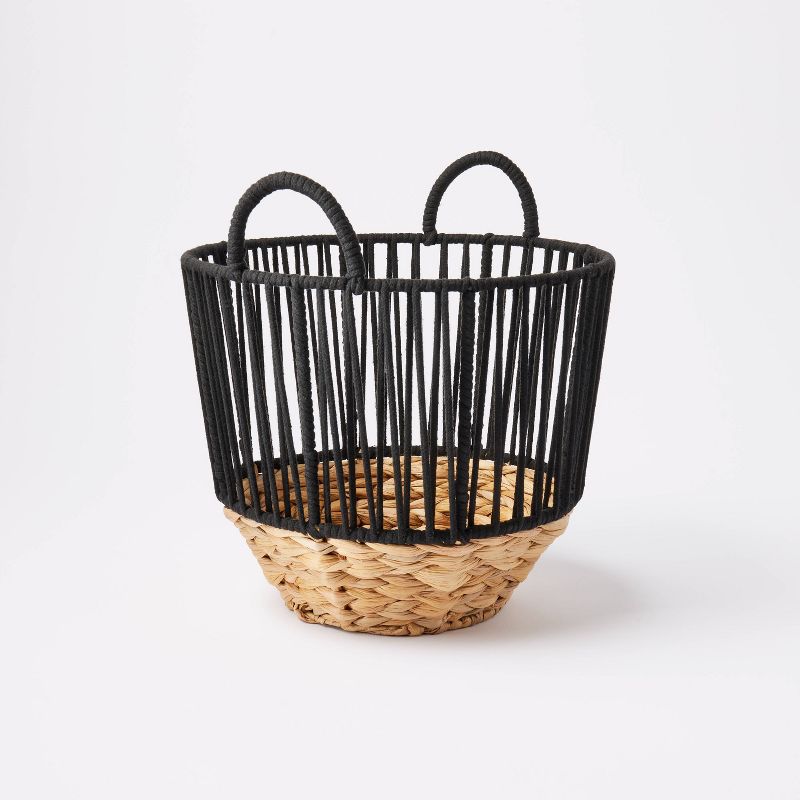 S Water Hyacinth and Black Cotton Rope Basket - Threshold&#8482;, 1 of 5