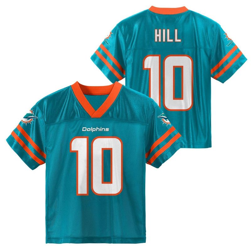 NFL Miami Dolphins Toddler Boys&#39; Short Sleeve Hill Jersey, 1 of 4