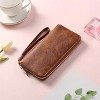 Womens Wallet RFID Blocking Leather Zip Around Wallet Large Capacity Long Purse Credit Card Clutch Wristlet - 2 of 4