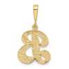 Black Bow Jewelry 14k Yellow Gold, Maci Collection, LG Filigree Script Initial B Pendant - 3 of 4