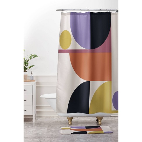 Color Poems Mid Century Modern Abstract, Deny Shower Curtain