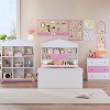 3-Piece Bedroom Sets, Twin Size House-Shaped Wooden Bed with Storage Drawers, Nightstand and Stroage Rack - ModernLuxe - 2 of 4