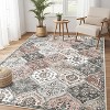 Machine Washable Area Rugs, Non-Slip Low Pile Accent Rug, Stain Resistant Faux Wool Oriental Carpet for Living Room, Bedroom - 2 of 4