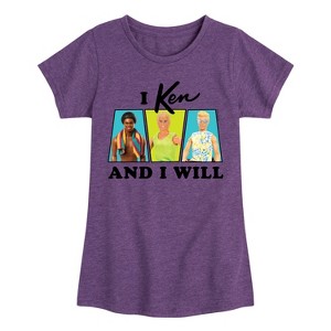 Girls' - Barbie - I Ken And I Will Fitted Short Sleeve Graphic T-Shirt - 1 of 4