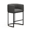 NEWLAYOUT Counter Height Bar Stools Set of 2, 24" Height Barstools for Dining Room, Upholstered Bar Chair for Kitchen Island, Carbon Gray - 3 of 4