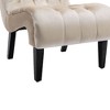 CAVINAS Modern Velvet Armless Accent Chair,Tufted Living Room Chair with Solid Wood Legs,Comfy Sitting Chair for Bedroom,Office - 3 of 4