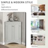 ORRD Grey Triangle Bathroom/Kitchen Storage Cabinet - Freestanding Floor Cabinet with Adjustable Shelves - 2 of 4