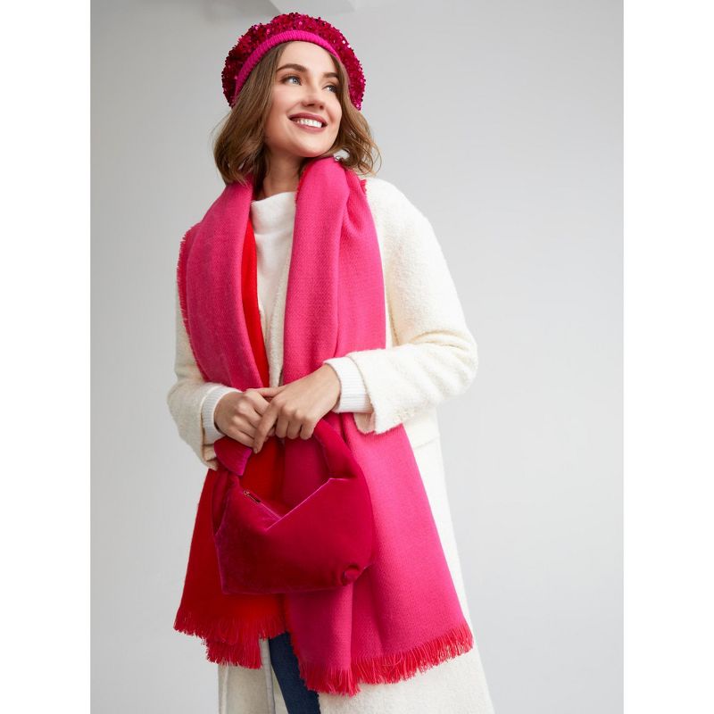 Shiraleah Pink and Red Color Block Lana Scarf, 3 of 4