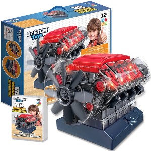 Dr. STEM: V8 Model Engine - 271pc DIY Motorized Building Kit, Light & Sound - 1 of 4