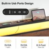 WOWLIVE Twin/Full/Queen/King Brown Platform Bed Frame with Headboard, Metal Bedframe with LED Light and Charging Station - 2 of 4