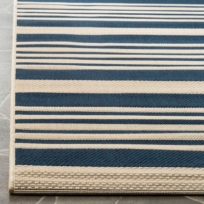 Coastal Stripe Navy & Beige 9' x 12' Synthetic Area Rug