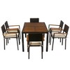 Whisen 7-Piece Wicker Patio Dining Set with Acacia Wood Top - 3 of 4