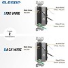 ELEGRP Decorator Triple Rocker Light Switch, 15A Electrical 3 Single Pole Wall Switch, Self-grounding, w/Wall Plate, UL Listed, White 2PC - 4 of 4