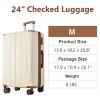FURNIinspire Luggage 24 Inch Hardshell Suitcase, Checked Luggage, Lightweight Suitcases with Wheels for Travel, Business, White, 10.2"*15.9"*25.8" - 3 of 4