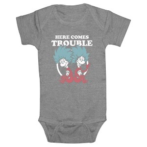 Infant's Dr. Seuss Here Comes Trouble  Bodysuit - Athletic Heather - 24 Months - 1 of 3