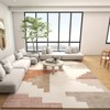 Modern Geometric Orange Area Rug, Low Pile Washable Non-Slip Polyester Mat for Entryway & Living Room - 2 of 4