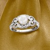 Ross-Simons 6.5-7mm Cultured Pearl and .11 ct. t.w. Diamond Swirl Ring in Sterling Silver - 4 of 4