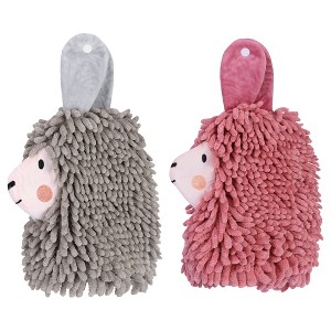 REGALWOVEN Cute Cartoon Alpaca Soft Absorbent Chenille Decorative Hand Towels 2 Pcs - 1 of 4