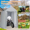 Motorcycle Outdoor Storage Tent 6x8 Ft, Portable Carport Shelter Garages Heavy Duty Canopy with Rolled Up Zipper Doors - 3 of 4