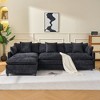 108'' Chenille L-Shaped Modular Sectional Sofa with Deep Seats and Ottoman, 4-Seat Cloud Couch with Pillows - 3 of 4