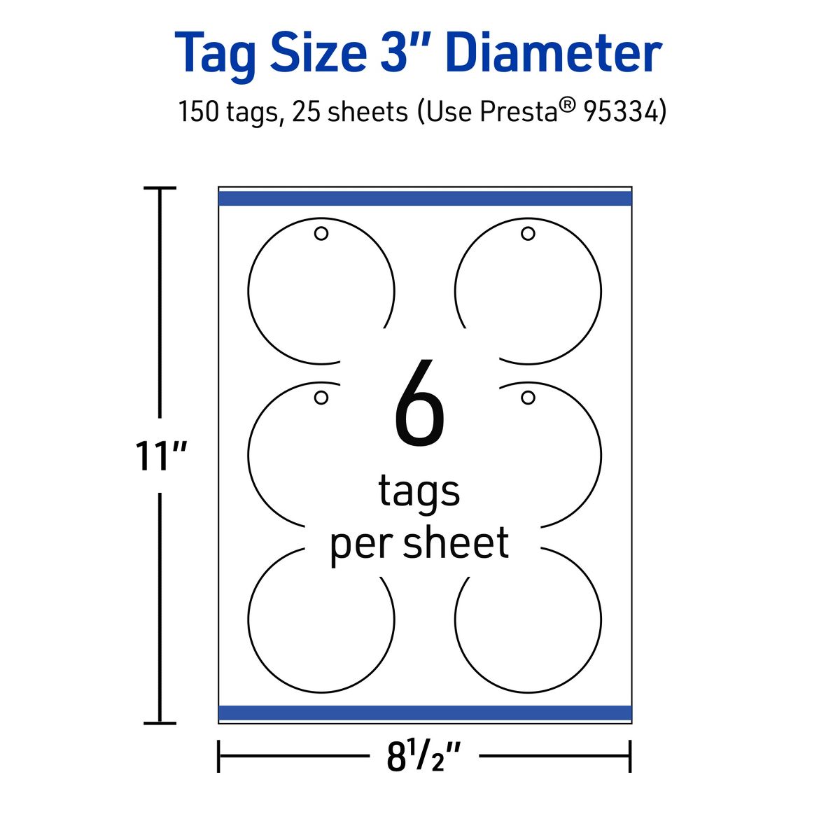 3" Diameter Round, Glossy White Printable Tags - thumbnail 5