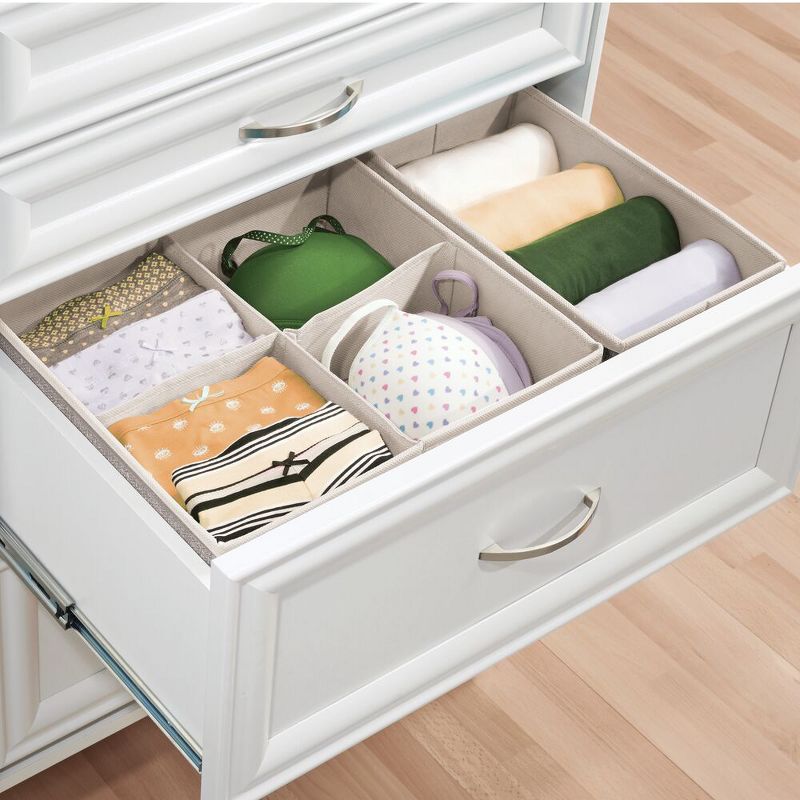 mDesign Fabric Drawer/Closet Divided Organizers, Set of 5, 3 of 7
