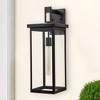 C Cattleya 22 in. Large Black Stainless Steel Outdoor Wall Lantern Sconce with Glass Panels - 2 of 4