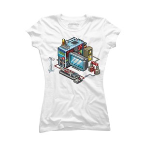 Junior's Design By Humans 8bit computer By raynoa T-Shirt - 1 of 3