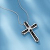 Ross-Simons 1.00 ct. t.w. Black and White Diamond Cross Pendant Necklace in Sterling Silver - 2 of 3