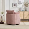 33.85" Chenille Swivel Barrel Accent Chair with Curved Back and 360° Base for Living Room or Bedroom-Cuddlewood - 4 of 4