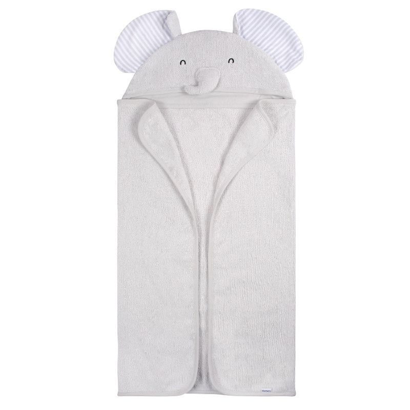 Gerber Baby Hooded Bath Towel & Washcloths, One Size Fits Most, 4-Piece, 5 of 10