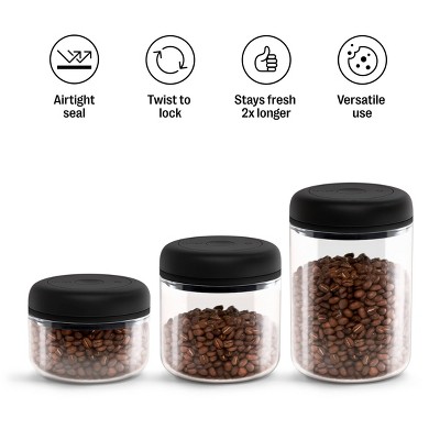 Atmos Clear Glass Vacuum Food Storage Canister 0.7 Liter