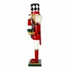Kurt Adler 15-Inch Red, White and Black Nutcracker with Gift Box and Wreath - 3 of 4