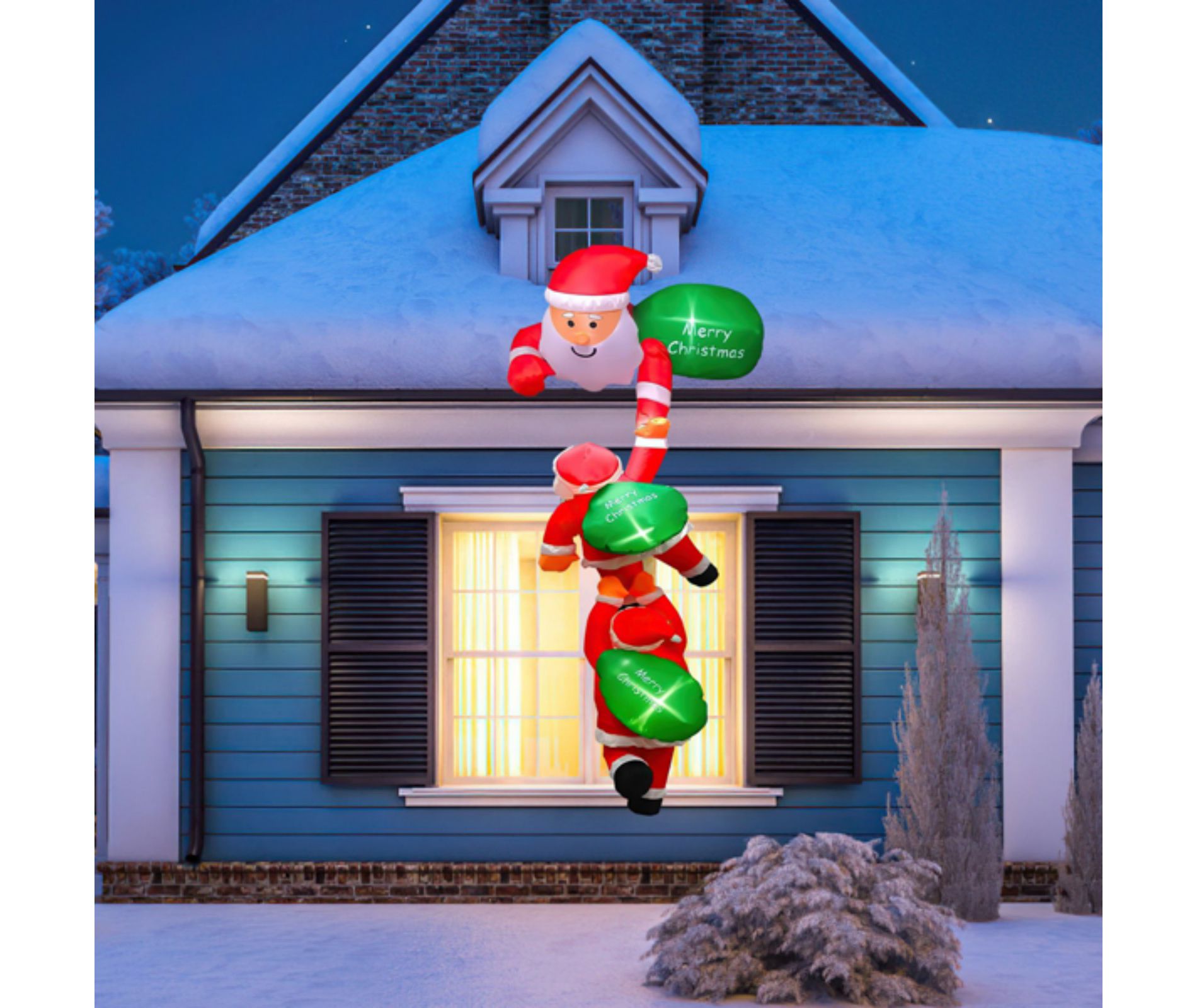 SEVOBAL Inflatable Holiday Decorations 8' Inflatable Santa 3 Santa Designs for Outdoor Christmas Decor Inflatable Outdoor Decor, Red, 42"*42"*96"