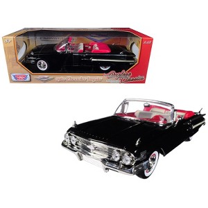 1960 Chevrolet Impala Convertible Black 1/18 Diecast Car Model by Motormax - 1 of 3