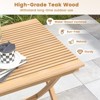 Tangkula 27.5" Patio Bistro Table Teak Wood Square Table with Slatted Tabletop Sturdy Wood Frame & Thickened Top - image 2 of 4